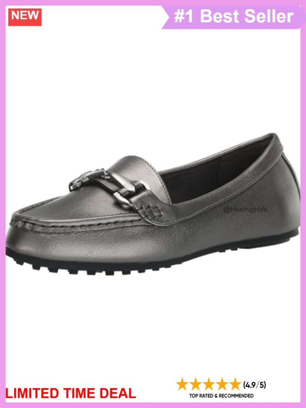 Faux Leather Slip-On Loafers with Memory Foam & Flex Sole